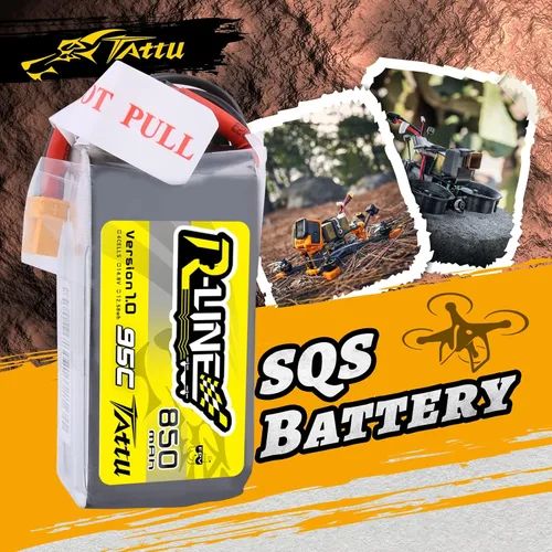 Miniatura 5 de TATTU R-Line 850mAh 14.8V 95C 4S LiPo Batería con XT60 Plug para Multirotor FPV de Tamaño 100 a 180