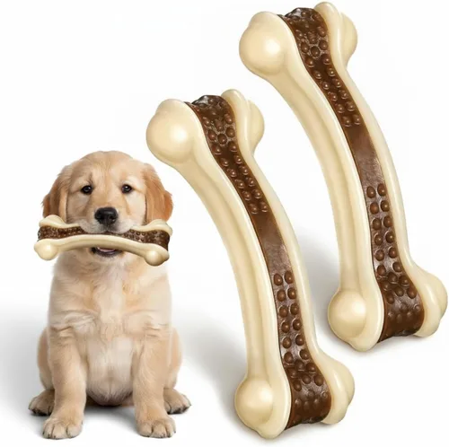 Miniatura 10 de Sosation - Juguetes en forma de hueso para perros para masticadores agresivos, pack de 2 juguetes navideños para cachorros en etapa de dentición