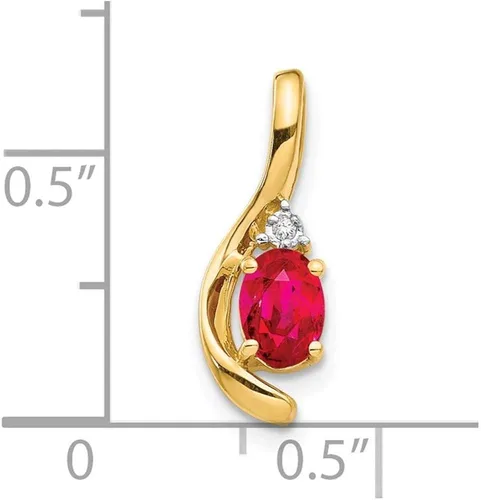 Miniatura 3 de Colgante de diamante y rubí de 14 quilates 0.669in 0.236in estilo XBS424