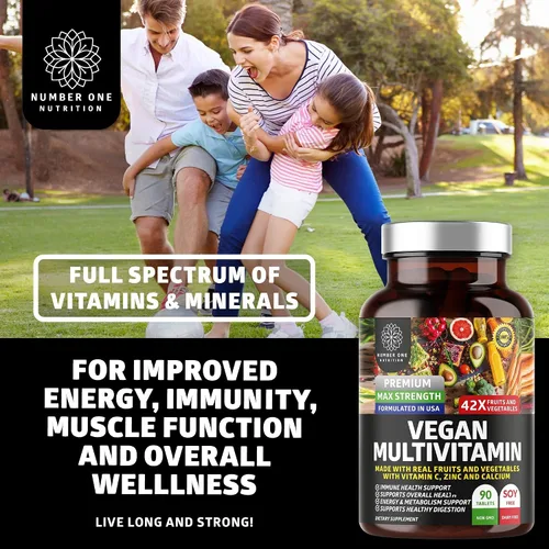 Miniatura 4 de N1N - Multivitamínico a base de plantas prémium [42 ingredientes potentes] Multivitaminas diarias para hombres y mujeres con verduras y frutas