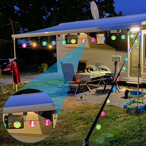 Miniatura 7 de Juego de 12 pares de ganchos para toldo de caravana para luces, accesorios de toldo, ganchos en forma de S, ganchos para fiestas de Navidad