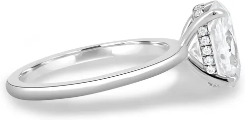 Miniatura 6 de Anillos de compromiso de moissanita de oro macizo de plata 925 de 10 quilates y 14 quilates y 18 quilates para mujer Juego de anillos de boda