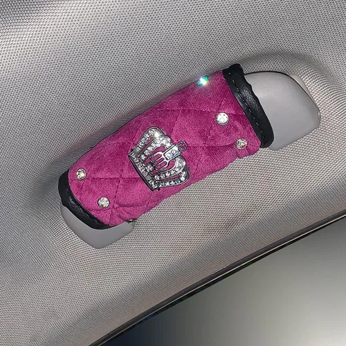 Miniatura 29 de Paquete de 2 fundas brillantes para manija de puerta de seguridad para automóviles, con cristales brillantes, almohadillas protectoras para manija