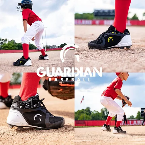 Miniatura 4 de Guardian Baseball Tacos de béisbol de caña alta para niños y niñas, tacos de sóftbol, talla 12 para niños pequeños a 7 para niños grandes