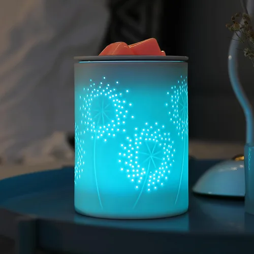 inrorans Calentador de Cera Derretidora Quemador de Aceite de Cerámica con Temporizador Derretidor Eléctrico de Cera de Vela con LED Colorido