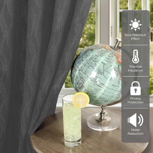 Miniatura 3 de BLUENILEMILLS Paneles de cortinas opacas para oscurecer la habitación con bolsillo para barra, cortinas perfectas para ventanas de cocina