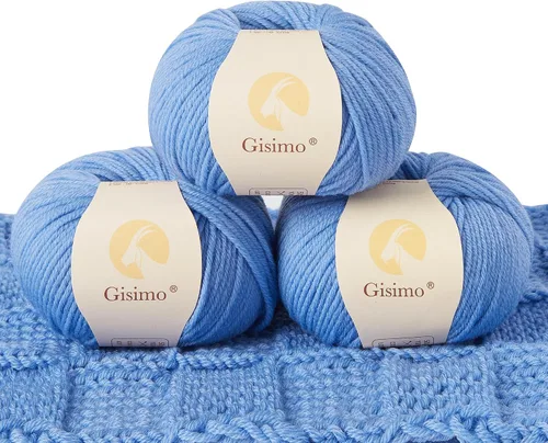 Miniatura 11 de 100% lana merino para tejer y ganchillo, hilo lujoso y suave de 6 cabos para tejer y crochet a mano, 1.76 oz/50 g, 127 yardas/116 metros