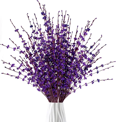 Miniatura 14 de Sggvecsy 10 piezas flores artificiales de jazmín de 29.5 pulgadas de largo, ramo de flores falsas altas, plantas de jazmín falsas, ramas secas
