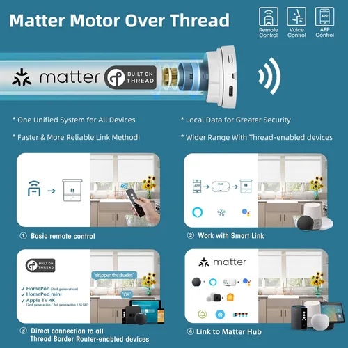 Miniatura 3 de SmartWings Persianas motorizadas con control remoto para ventanas, persianas enrollables Matter 100% opacas, automáticas, eléctricas inteligentes