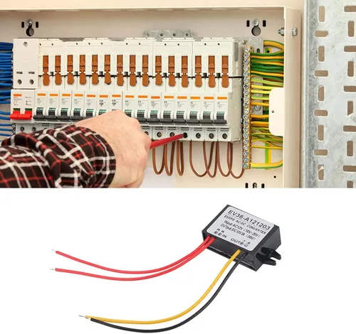Miniatura 3 de Watris Veiyi Convertidor de voltaje reductor, CA 10-28V a DC12V ± 0.25V, convertidor Buck impermeable para coche/módulo descendente impermeable (3A)