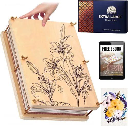 Kit de Prensa de Flores Extra Grande para Adultos y Adolescentes - Gran Kit de Preservación de Flores 38 x 29cm (11.4" x 15") - Incluye Tutoriales
