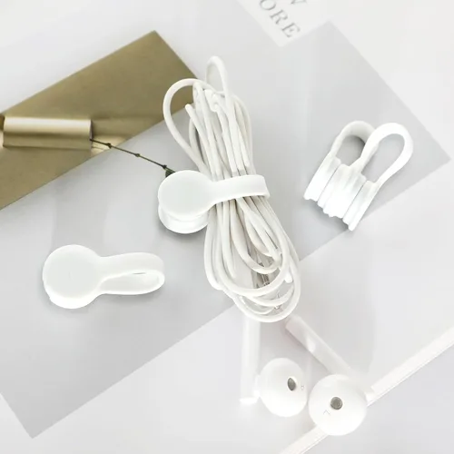 Miniatura 8 de Bridas magnéticas de silicona, bridas reutilizables para cables de carga USB, organizador de cables ligeros, imanes de refrigerador, almacenamiento