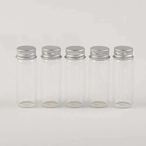 Miniatura 8 de 100 unidades 0.5 fl oz botellas de vidrio con tapa de metal vacío pequeña botella de deseos frascos de vidrio (100, 0.5 fl oz)