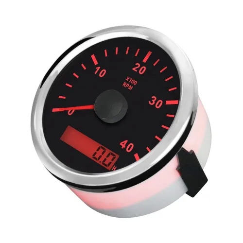 Miniatura 3 de ELING Tacómetro diesel universal RPM REV contador con contador de horas 4000RPM 3.346 in 12V 24V con retroiluminación