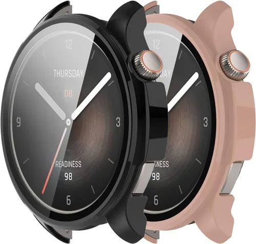 Miniatura 8 de Funda compatible con Amazfit Balance Frame PC funda protectora + película de vidrio templado para Amazfit Balance Smartwatch protectores de pantalla