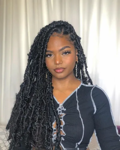 Miniatura 116 de ZRQ Butterfly Locs Cabello de Ganchillo Corto 6 Paquetes Negro Cabello Bob de Ganchillo 8 Pulgadas Locs Sintéticos Desordenados Desgastados Trenzas