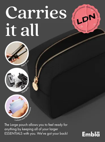 Miniatura 4 de Bolsa de maquillaje Embla Bolsa de aseo de viaje, Negro, L, Large