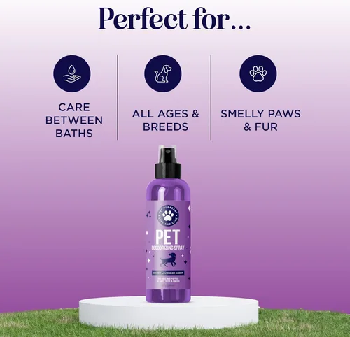 Miniatura 3 de Spray desodorizante de aceite de lavanda para perros y cachorros malolientes y spray calmante con aceite esencial de lavanda, desodorante
