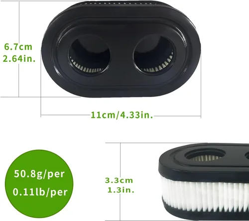 Miniatura 2 de 593260 Filtro de aire para cortacésped, 798452 334404 Filtro de aire de repuesto compatible con motor de serie Toro 550E 500EX 550EX 625 575EX 4247