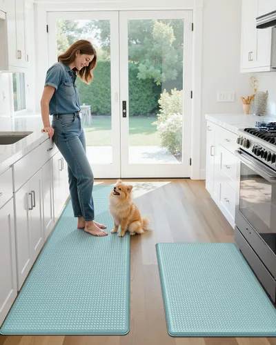 Miniatura 8 de Color&Geometry - Alfombras de cocina antideslizantes e impermeables Alfombra de cocina acolchada Alfombra antifatiga para pararse de 30 x 18