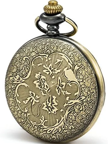 Miniatura 2 de SEWOR Reloj de bolsillo de cuarzo Shell Dial lupa caso con dos tipos de cadena cuerometal