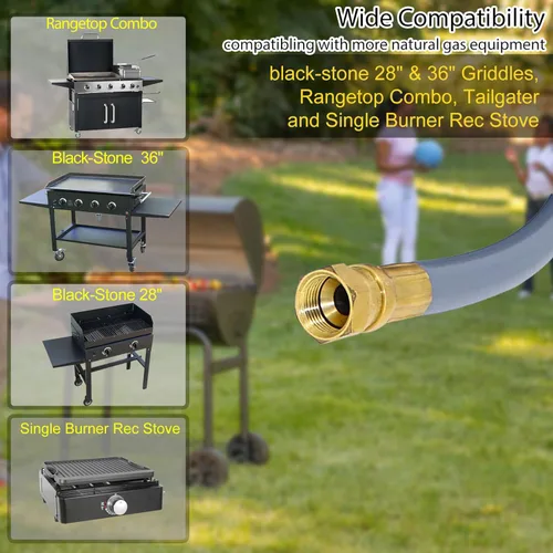 Miniatura 2 de 5249 Kit de conversión de propano a gas natural, compatible con parrillas Black-Stone de 28" y 36", combo de estufa, Tailgater y estufa recreativa