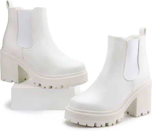 Miniatura 6 de firelli Botas Chelsea de moda para mujer, botas de plataforma clásicas