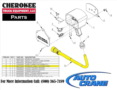 Miniatura 4 de Auto Crane Cable colgante, bayoneta de 19 pines
