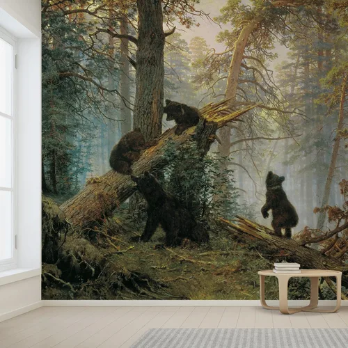 Miniatura 2 de wall26 Mural de pared ruso Mañana en un bosque de pinos (osos jugando en un árbol caído) de Ivan Shishkin - 100x144 pulgadas