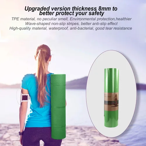 Miniatura 6 de Yoga Mat 1/3" (8mm) Thick Non-Slip, Women Men Fitness & Exercise Mat, 72"Lx24"W Eco-Friendly TPE Workout Mat with Carrying Strap for Yoga, Pilates