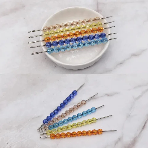 Miniatura 2 de INSPIRELLE 1800 Piezas Cuentas de Acrílico Redondas Facetadas de 6mm - 30 Colores Espaciadores de Plástico para Hacer Joyas y Manualidades