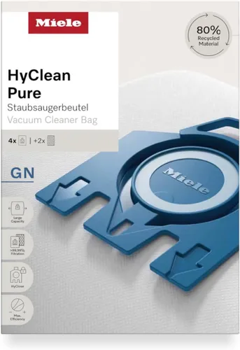 Miele 12281680 HyClean 3D Efficiency GN Bolsas para aspiradoras Miele empaquetadas, paquete de 4, color blanco