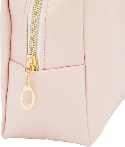 Miniatura 5 de Glamlily Paquete de 3 bolsas de maquillaje de piel sintética con cremallera, bolsas de cosméticos de viaje (3 colores neutros)