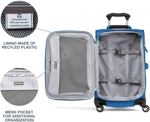 Miniatura 79 de Travelpro Maxlite 5 - Juego de 2 piezas de equipaje de mano de tela, expandibles con 4 ruedas giratorias, bolso blando para debajo del asiento, Negro