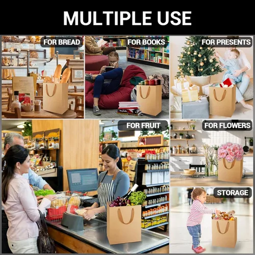 Miniatura 4 de EUSOAR Bolsas de papel de estraza grandes de 9.8 x 5.1 x 12.6 pulgadas a granel, bolsas resistentes para recuerdos de fiesta, cumpleaños, bodas