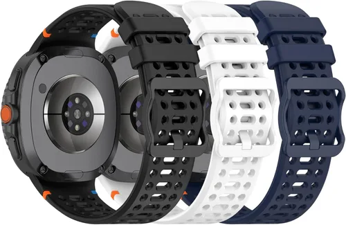 Paquete de 3 correas compatibles con Samsung Galaxy Watch 8 Classic de 1.811 pulgadas, Watch 8 de 1.575 pulgadas/1.732 pulgadas, correa deportiva de
