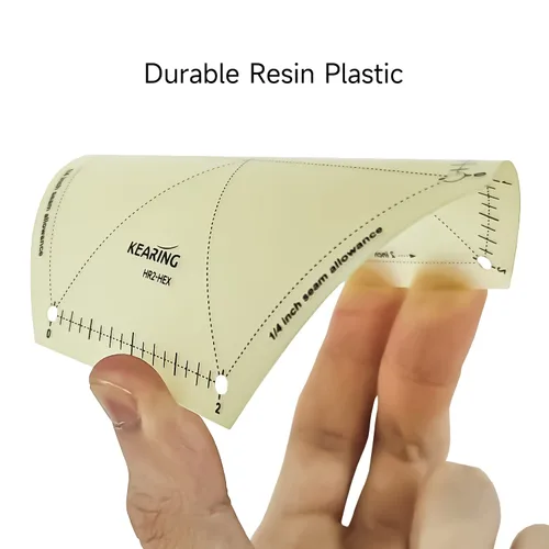 Miniatura 3 de KEARING, Nueva regla de dobladillo caliente para costura, juegos de plantillas de acolchado, regla patentada resistente al calor antideslizante