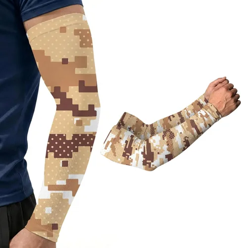 Miniatura 23 de ARMORAY Mangas de brazo para hombres y mujeres, protección solar UV, cubierta de tatuajes, manga deportiva para golf, correr, fútbol verde celestial