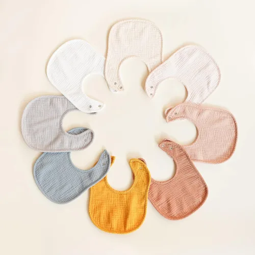 Miniatura 7 de Konssy Baberos de muselina para bebé, paquete de 8 unidades, bandana de algodón, unisex, para niños y niñas, juego suave y absorbente para dentición