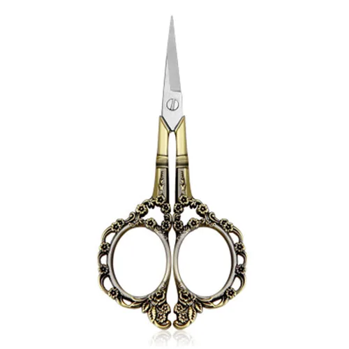Miniatura 8 de EBANKU - Tijeras de manicura profesionales, vintage, de acero inoxidable, para cutículas, cuidado de precisión para uñas, cabello facial, cejas