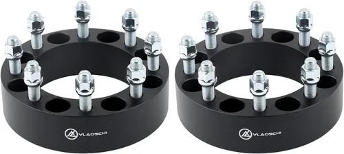 Miniatura 12 de Espaciadores de Rueda Forjados Negros 8x6.5 Pulgadas 1.5 Pulgadas con Pernos 14x1.5 Compatibles con Chevrolet GMC 8 Lug 8x165.1 para 1999-2010
