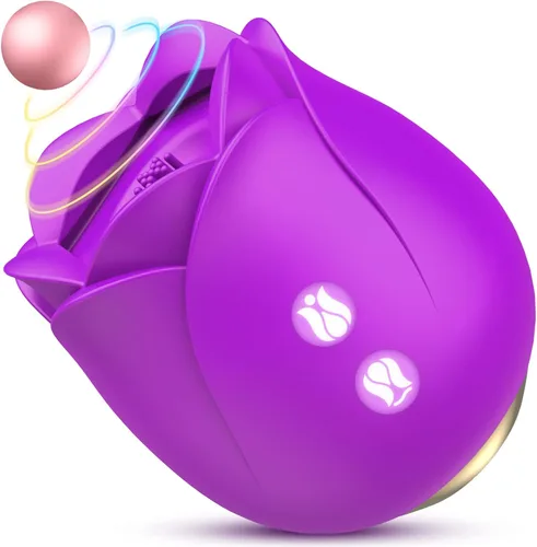 Miniatura 9 de Sex Toys Rose Dildo Vibrador – Juguete de rosa mejorado con 5 modos de succión y vibración para mujeres pezón de clítoris (púrpura)