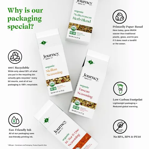 Miniatura 6 de Journey Spice Co. - Condimento orgánico toscano Sin sal, sin azúcar, sin OMG, sin MSG, sin gluten Mezcla de hierbas italianas mediterráneas