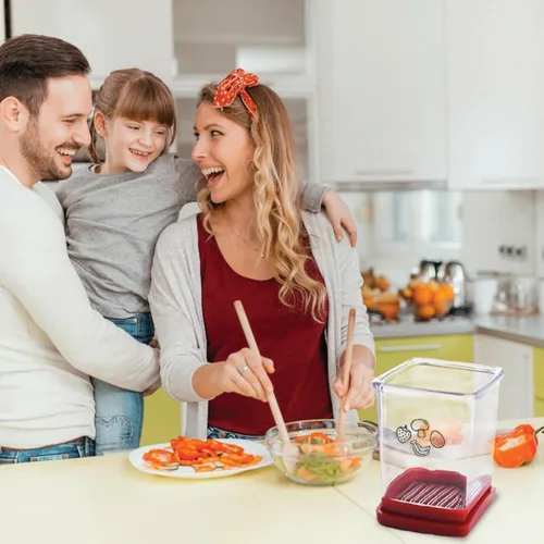 Miniatura 6 de Cortador y picador de frutas - Cortador de tazas para fresa, uva, plátano, champiñones, utensilios de cocina para frutas y verduras, herramienta