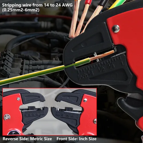 Miniatura 4 de WISEUP Pelacables y cortador automático de tiras rápidas, alicates de punta de águila (7 pulgadas), cortador de cables 2 en 1 para cables