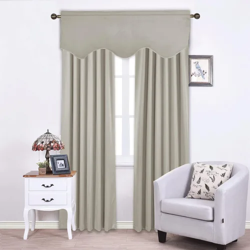 Miniatura 6 de NICETOWN Cortinas Cenefa Opacas para Oscurecer la Habitación, Cenefas Cortas de Cocina, Cortinas de Ventana Estilo Granja con Bolsillo para Barra