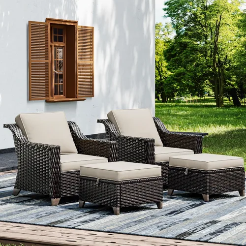 Miniatura 33 de Joyside Sofá de patio – Sofá de ratán de 3 plazas, sofá de respaldo alto para todo tipo de clima, tamaño grande mejorado con cojines de asiento de 4
