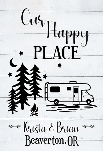 Miniatura 6 de Bandera personalizada para campamento – Letrero de decoración de campamento al aire libre personalizado – Regalo de Happy Camper para cámper