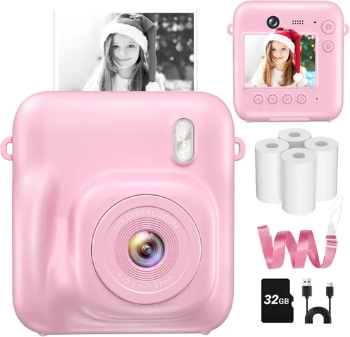 Miniatura 10 de Instant Camera, 1080P Kids Camera for Girls Boys Christmas Birthday Gifts, Dual-Lens Instant Print Digital Cameras for Kids Teens Toddle, 4 Rolls