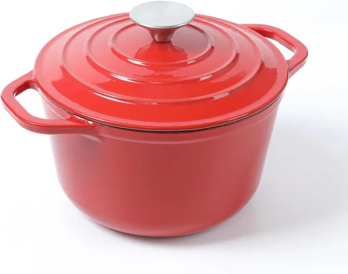 Miniatura 8 de HAWOK Horno holandés de hierro fundido esmaltado de 3 cuartos de galón, diámetro 7.87 pulgadas con tapa, azul